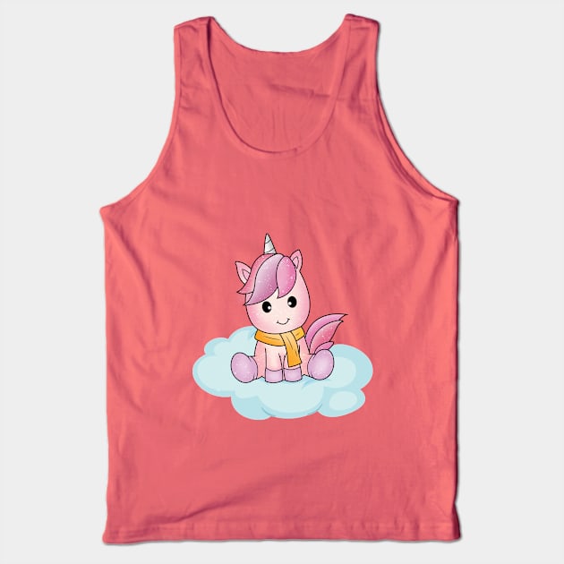 An adorable unicorn riding on a cloud Tank Top by CreativeXpro